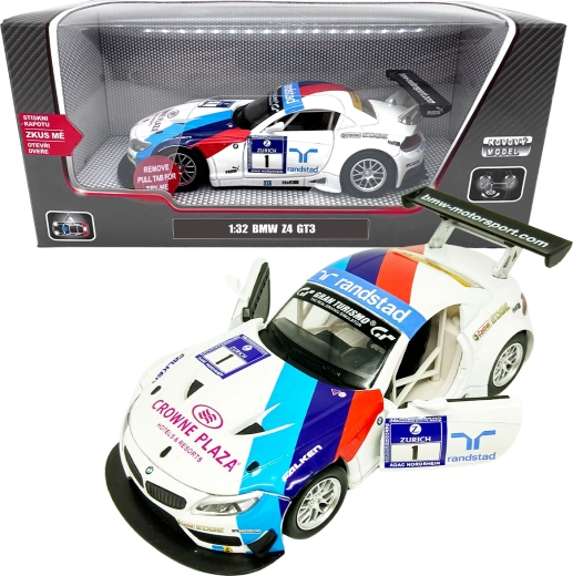 Metalen model 1:32 BMW Z4 GT3 – witte uitvoering