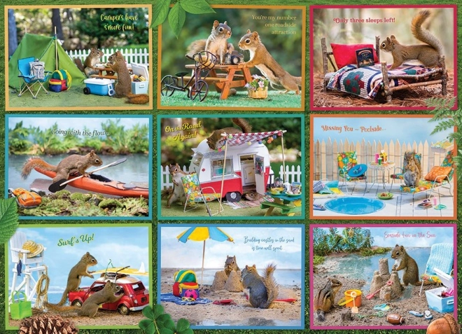 Puzzel Eekhoorns op vakantie 1000 stukjes COBBLE HILL