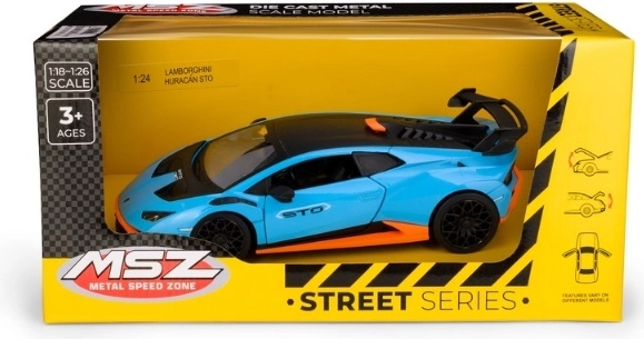 MSZ Lamborghini Huracán STO blauw automodel op schaal 1:24