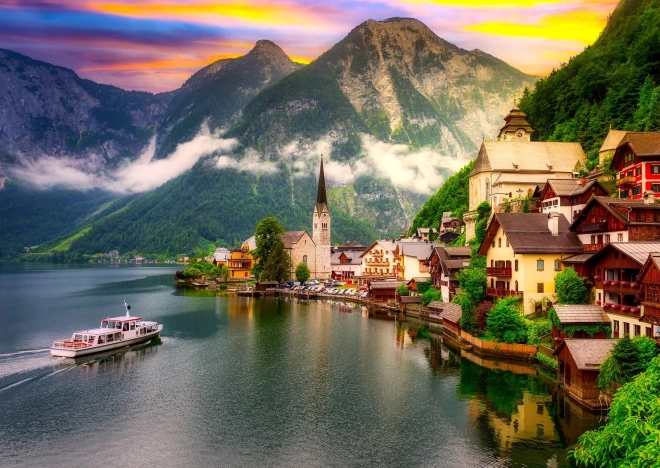 Puzzel Hallstatt bij zonsondergang 1000 stukjes