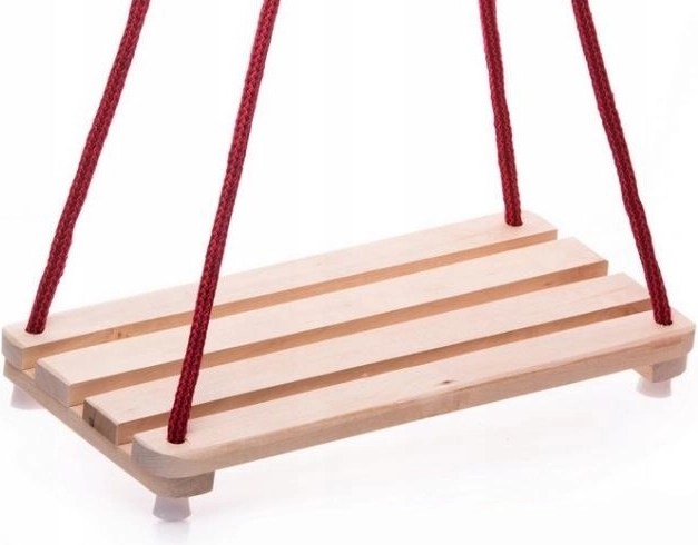 Houten schommel met natuurlijke zitting