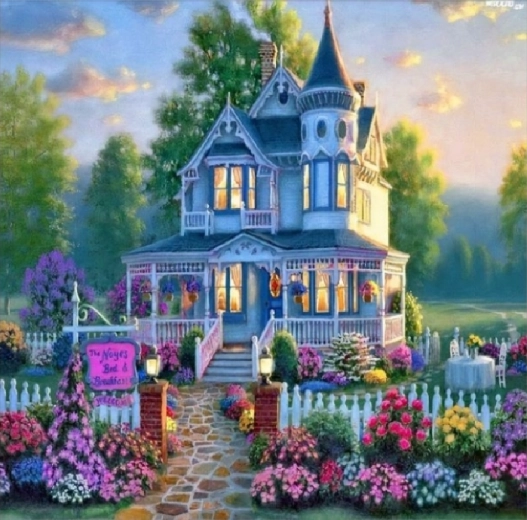 Diamond painting – huis met mooie tuin 30 × 40 cm