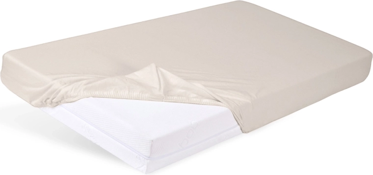 Babymatex hoeslaken jersey 60 × 120 cm lichtbeige