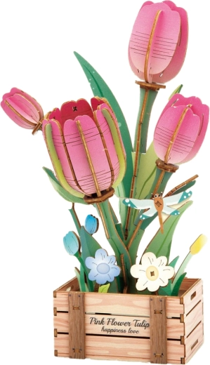 3D houten bouwpakket Tulp 21 cm