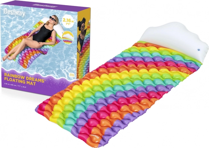 opblaasbaar waterluchtbed regenboog 216 × 80 cm bestway
