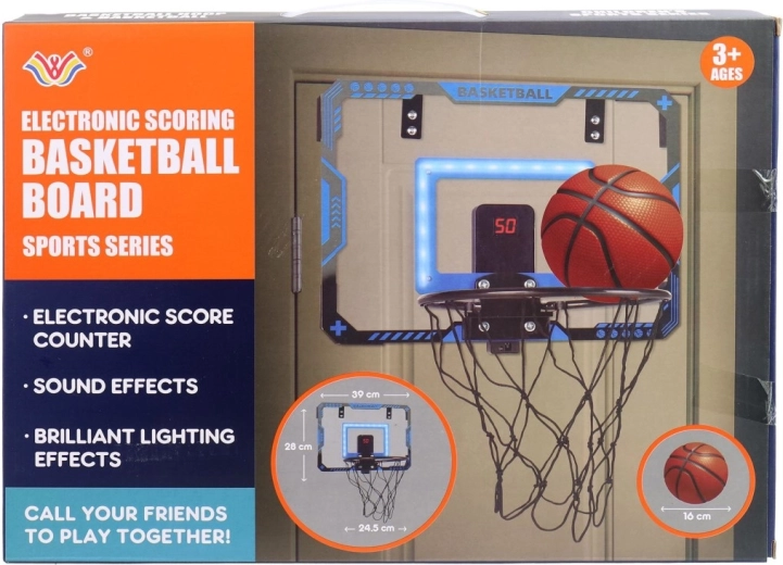 Basketbalring op batterijen met teller voor kinderen