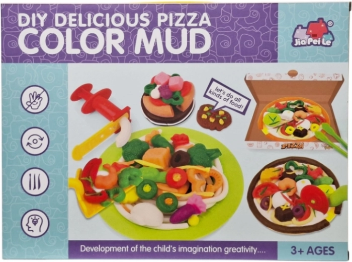 Creatieve set met boetseerklei voor pizza