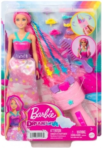 Barbie prinses met kappersapparaat voor gedraaide lokken