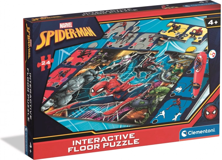 vloerlegpuzzel met interactief pen spiderman 24 stukjes