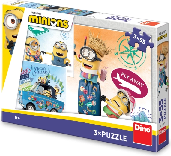 Dino puzzel Minions 3×55 stukjes