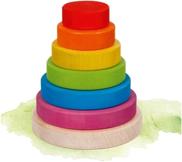 Houten stapeltoren voor kinderen Regenboog