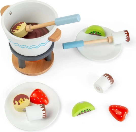 Bigjigs Toys houten fondueset met chocolade