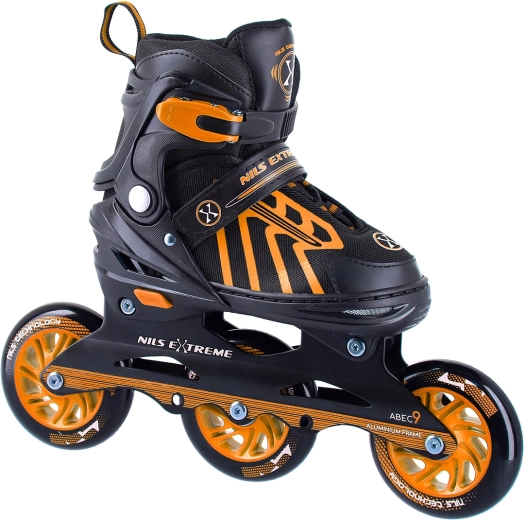 NILS Extreme inline skates met drie wielen van 100 mm, oranje