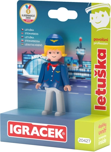 Efko Igráček stewardess – beweegbaar figuurtje met koffertje