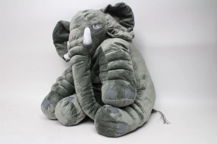 Pluchen zittende olifant grijs 55 cm