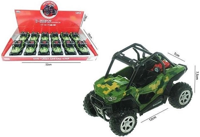 Buggy in militaire stijl 12 cm met licht en geluid