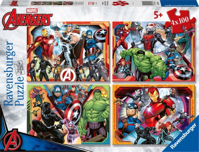 Puzzel Machtige Avengers 4x100 stukken Ravensburger