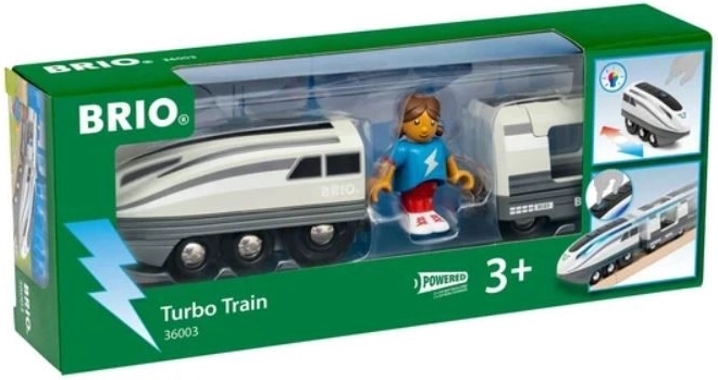 Turbo trein BRIO – supersnelle locomotief met wagon