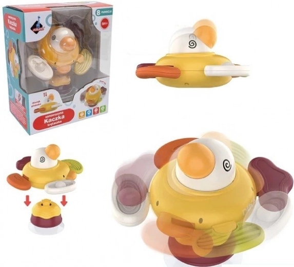 Interactieve sensorische eend met zuignap en bijtspeeltje