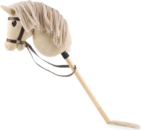 Bieco stokpaardje op stok beige, maat S