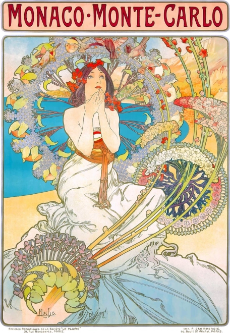 Puzzel Monaco Monte Carlo van Alfons Mucha, 1000 stukjes