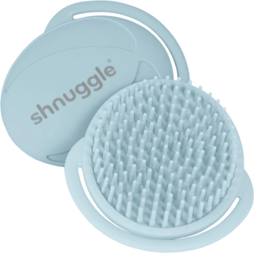 Shnuggle siliconen babyborstel blue