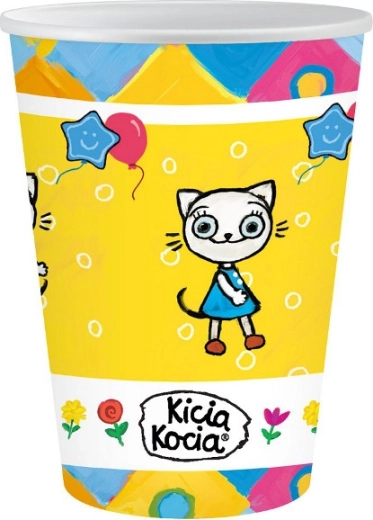 Papieren bekers Kicia Kocia 250 ml, 6 stuks