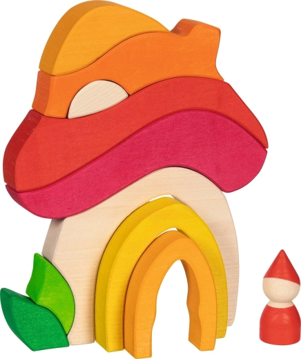 Goki evolution houten bouwstukken paddenstoelenhuisje