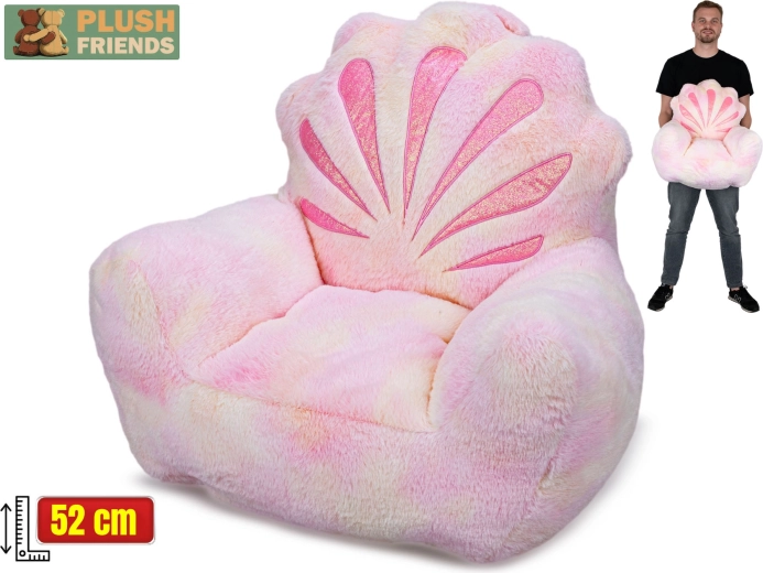 Plush Friends pluchen stoeltje in schelpvorm 52 cm