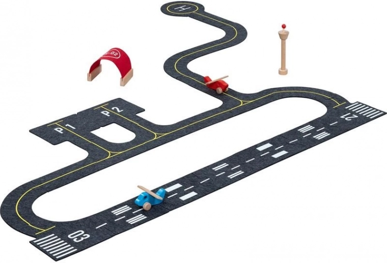 Goki vloerpuzzel met contour – luchthaven, 26 stukjes