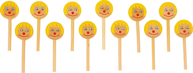 Houten vrolijke lolly’s 12 stuks