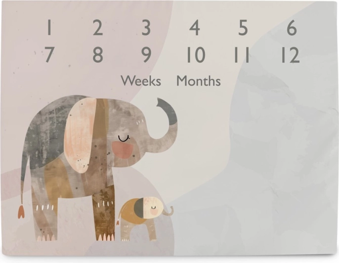 Ceba Baby mijlpaal-fotomat voor babyfotografie Basic Elephant Family 92 × 72 cm