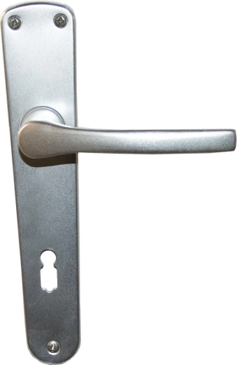 Deurklink met schild MONET voor sleutel 72 mm, aluminium, zilverkleurig