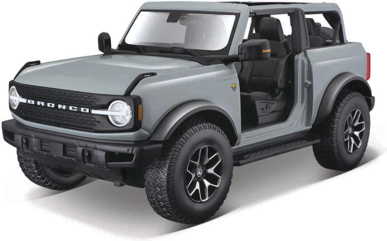 Maisto Ford Bronco Badlands zonder deuren cactusgrijs 1:18