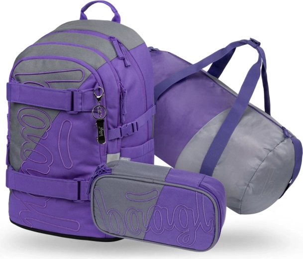 Baagl schoolset 3 stuks Skate Dual – rugzak, etui en opvouwbare sporttas GRS