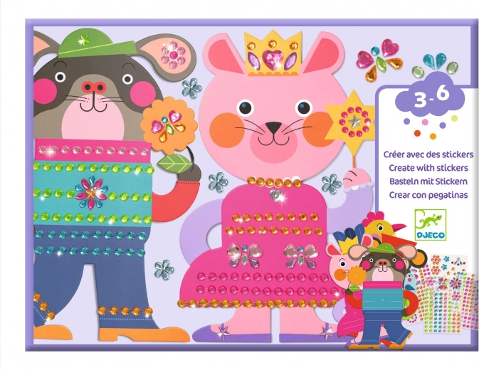 Creatieve set met edelstenen Dieren van Djeco