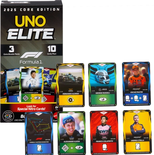 Kaartspel UNO Elite Formula 1 2025 – Uitbreidings-Boosterpack