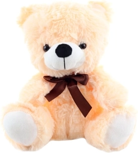 Pluche teddybeer met strik 25 cm