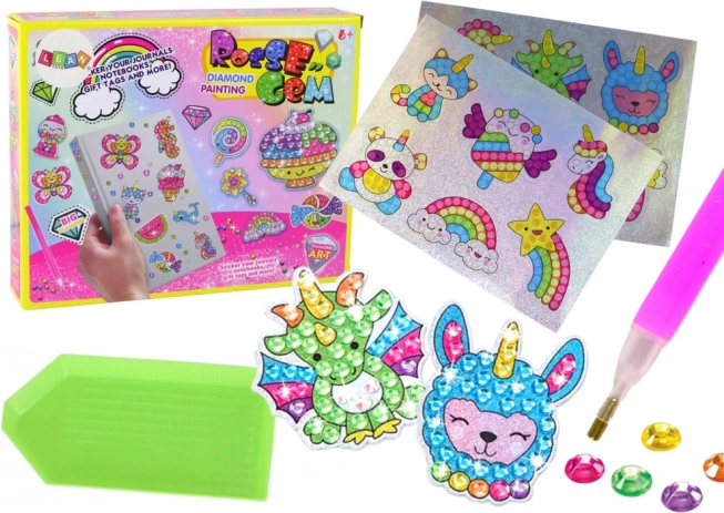 Set diamanten stickers – diverse kleurrijke patronen