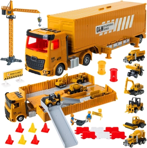 Iso Trade bouwvrachtwagen met kraan en accessoires