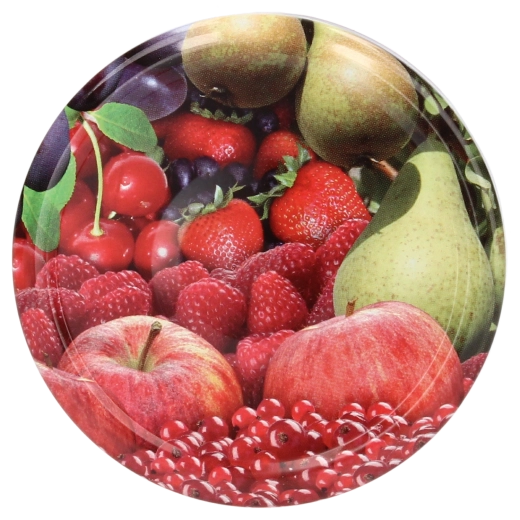 Deksels voor inmaakpotten met fruitmotief 66 mm, 4 klemmen