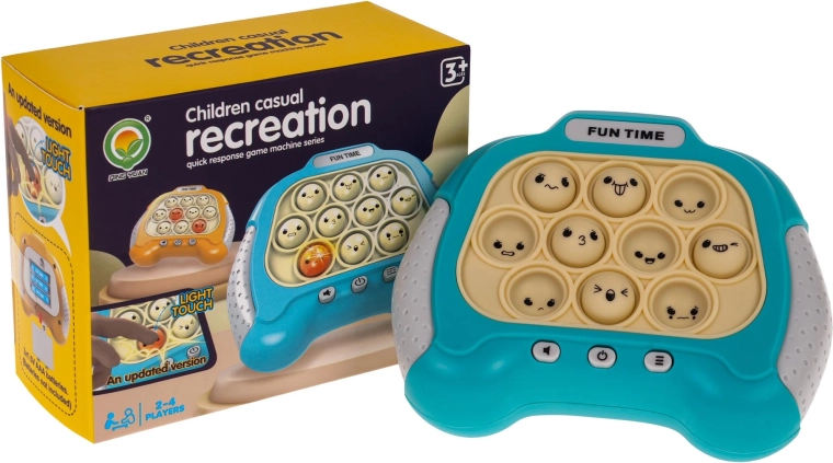 Interactief logisch spel in de vorm van een gamepad voor kinderen – Blauw