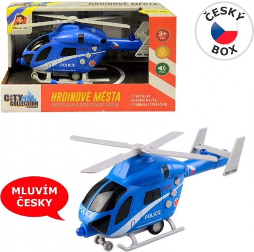 Politiehelikopter met vliegwiel, licht en geluid 20 cm