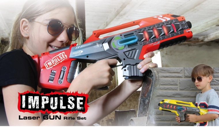 Impulse laser tag-set pistolen geel/rood