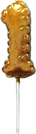 Taartkaars cijfer 1 goud steekbaar 6 cm