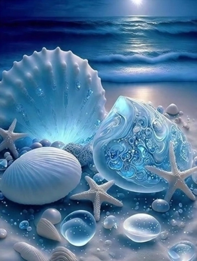 Norimpex schilderen op nummer Witte schelpen op het strand 40 × 50 cm