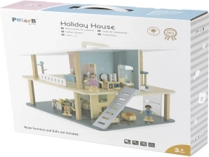 Houten vakantiedollhouse met terras