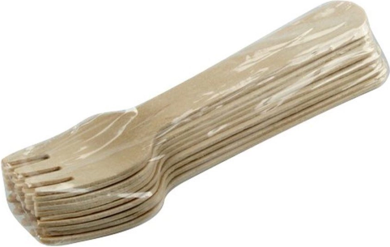 Houten wegwerpvorken 160 mm (10 stuks)