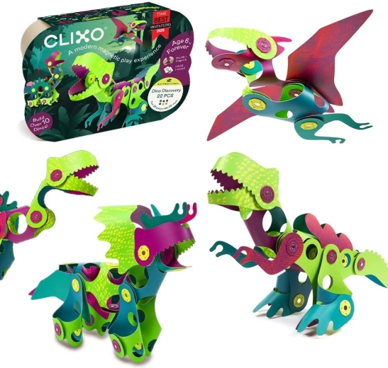 Clixo Dinosaurussen – set van 22 magnetische onderdelen