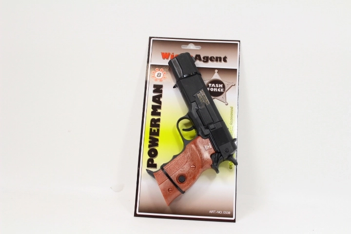 Power Man klappertjespistool voor kinderen 22 cm